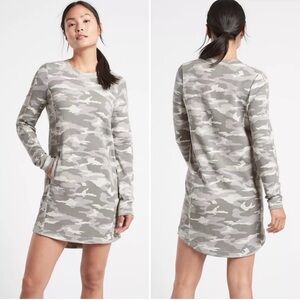 Athleta Gray Camouflage Long Sleeve Dress Size XS